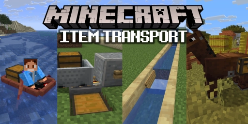 Minecraft: Item Transport Systems With and Without Redstone
