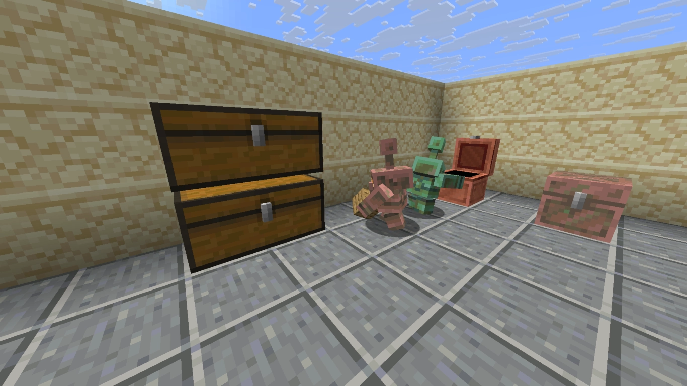 Copper Golem auto-sorts items and scans chests in Minecraft