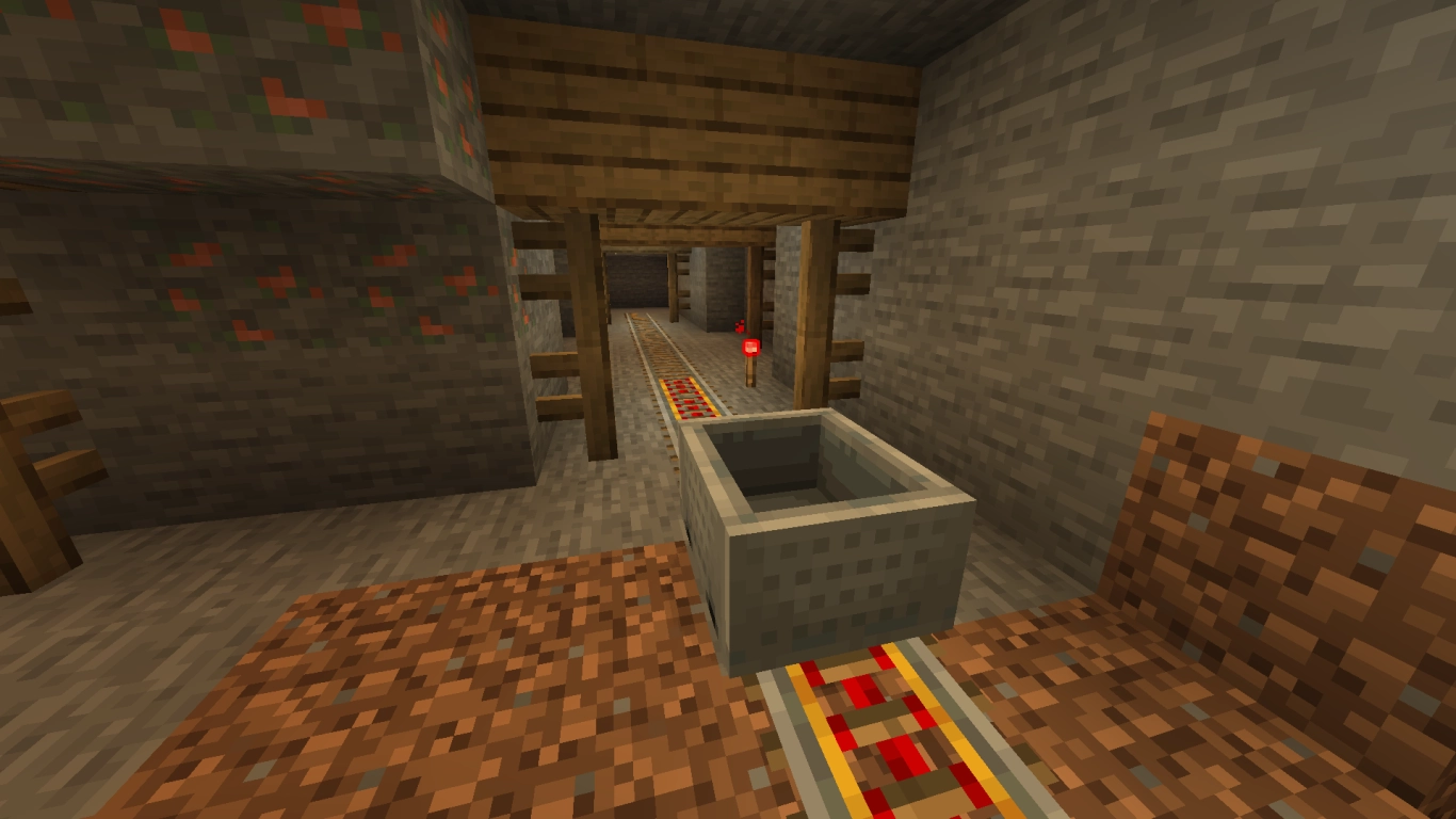 Minecraft minecarts and rail system for faster transport with a minecart