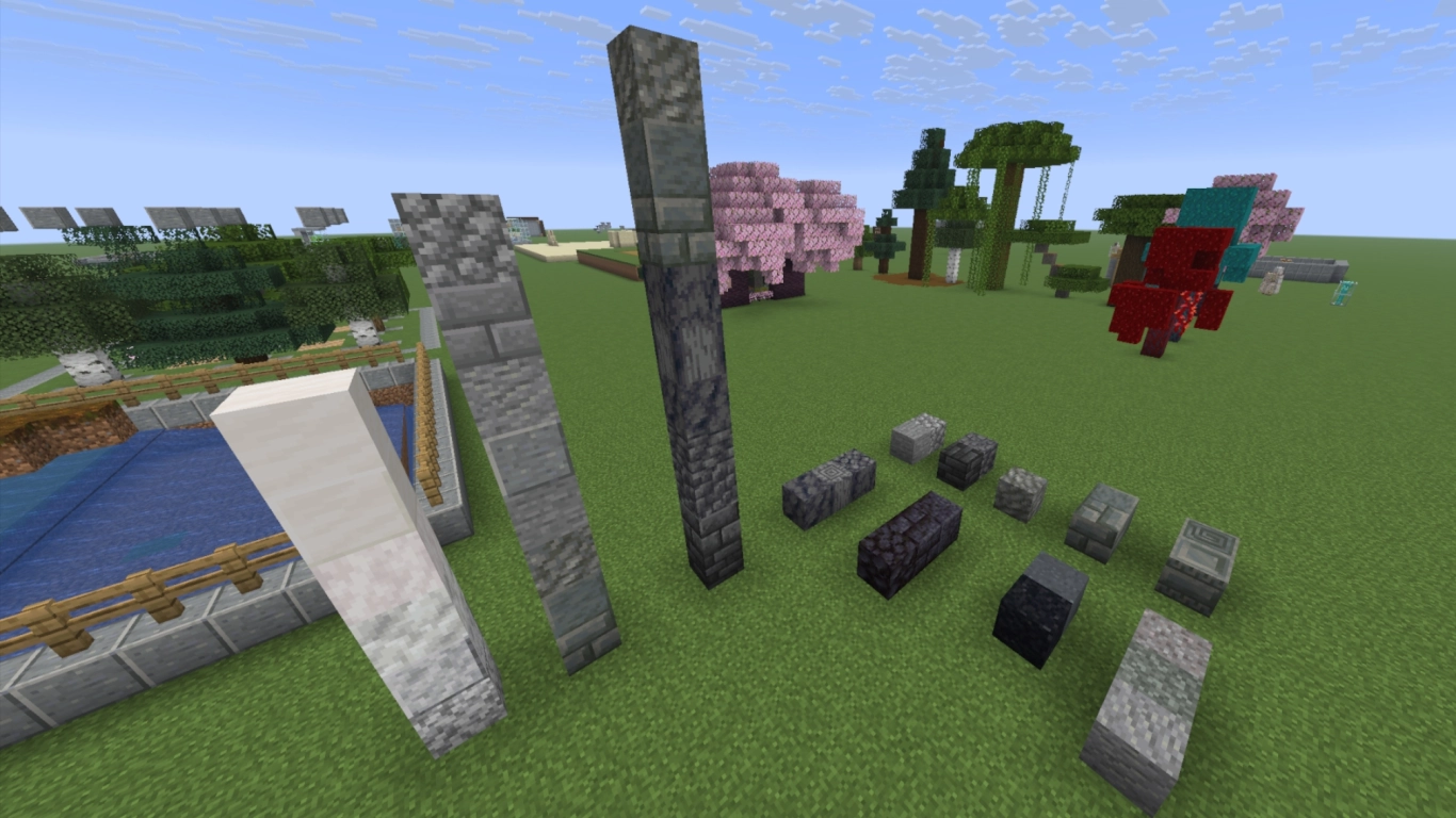 Creative mode planning: block palette, layout, scale, and testing the mega base