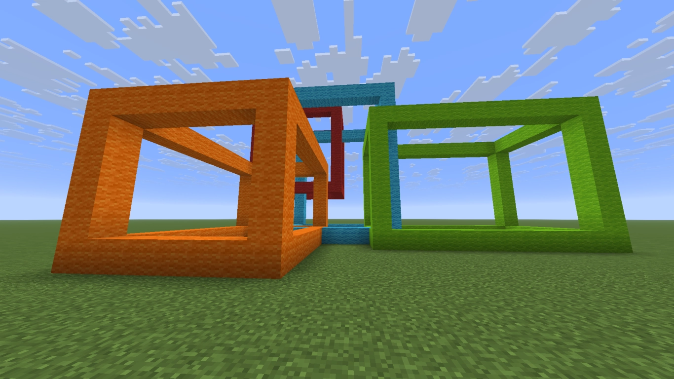 Design concept with rectangles for a modern Minecraft house