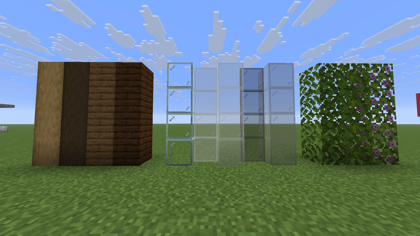 Wood cladding and glass facades as contrasting elements in modern Minecraft architecture