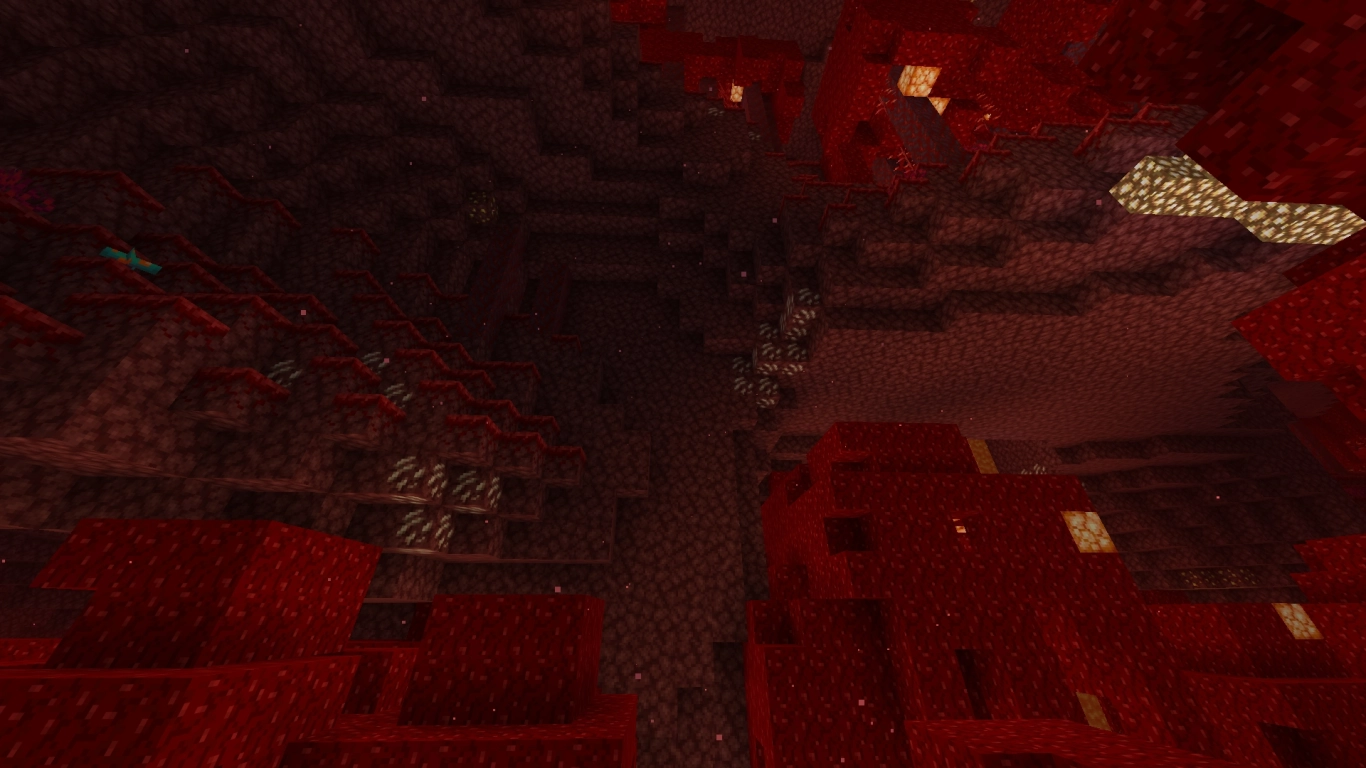 Where to find Nether Quartz in the Nether: white veins in red Netherrack