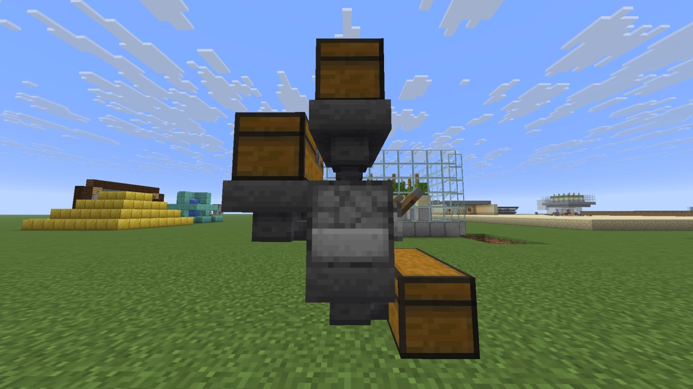 Automatic Minecraft furnace with hoppers, minecarts, and a lever for XP farming