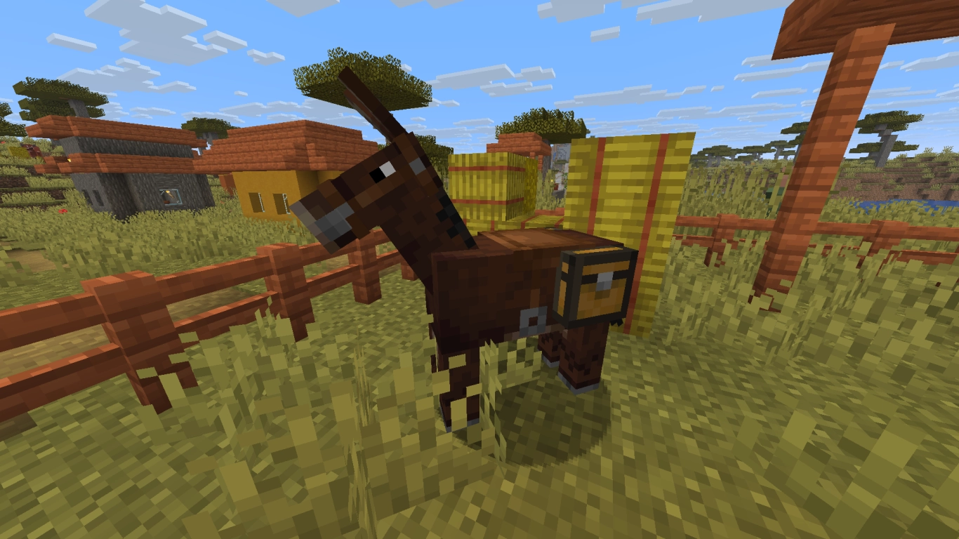 Minecraft mule with attached chest