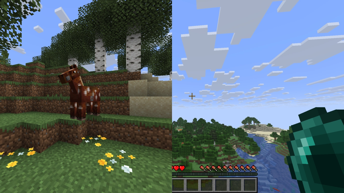 Minecraft sprint-jumping in two-block-high tunnels