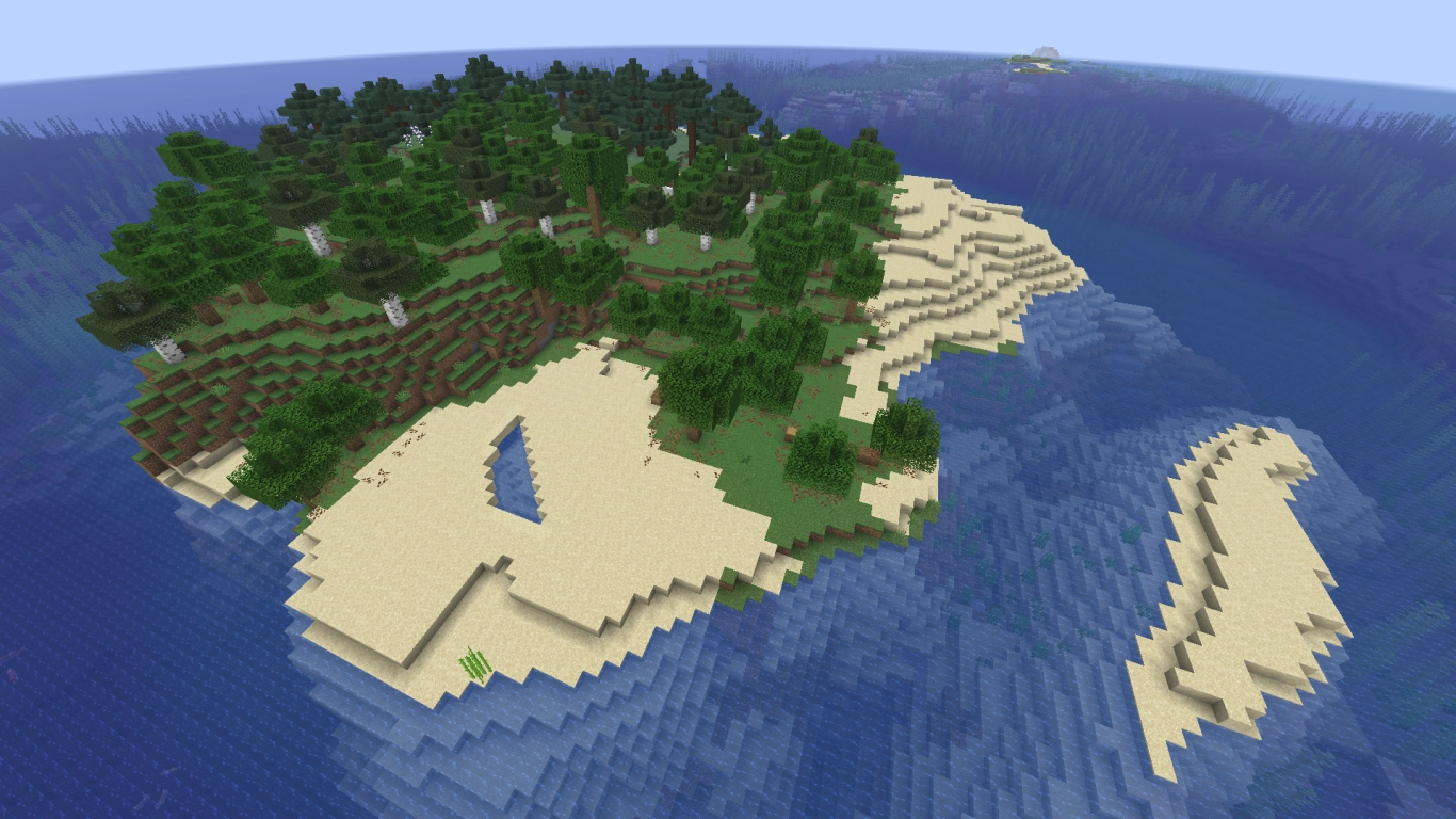 Survival island with three wood types – Minecraft seed 100000010905597836
