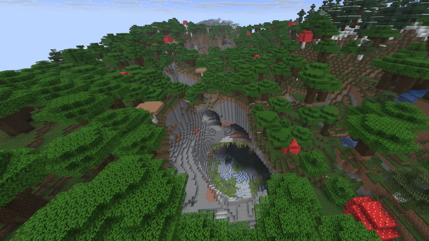 Huge cave system with Deep Dark – Minecraft seed 2500034981962613852