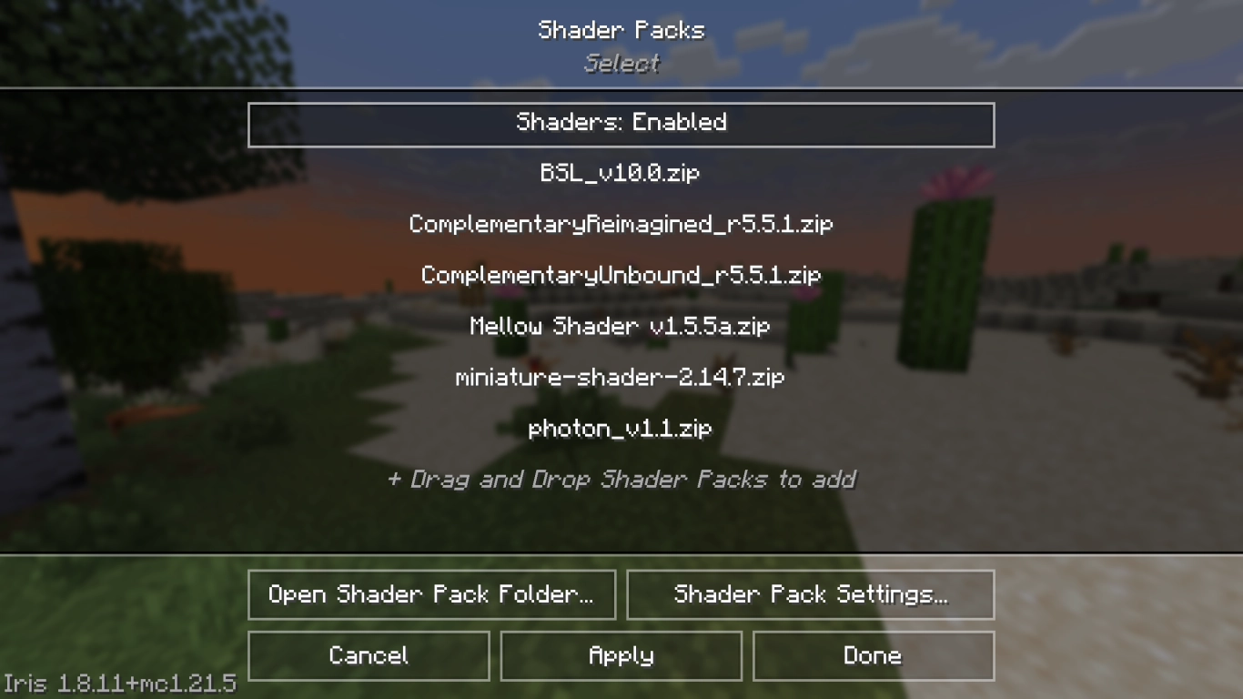 Websites to download Minecraft shaders