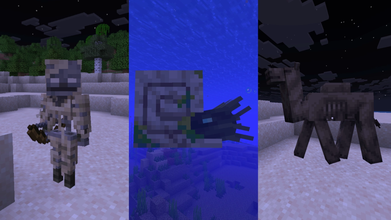 Minecraft zombie camel desert skeleton zombie nautilus mobs