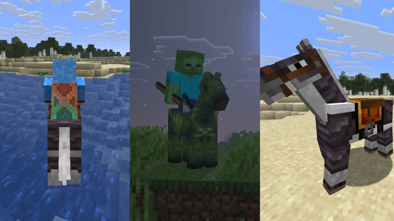 Minecraft horse update with Netherite armor and water traversal