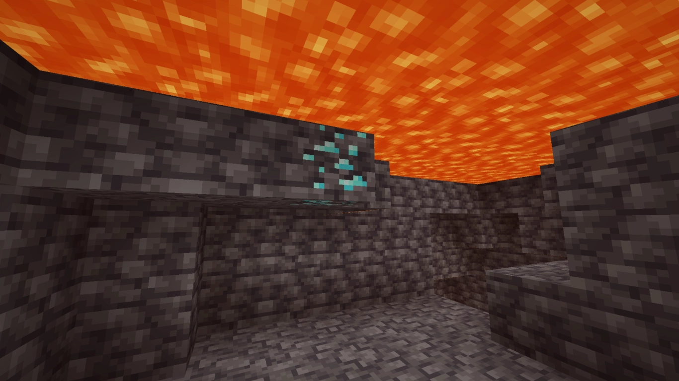 Find diamonds under lava and water: Air exposure mechanic and Y-level tips