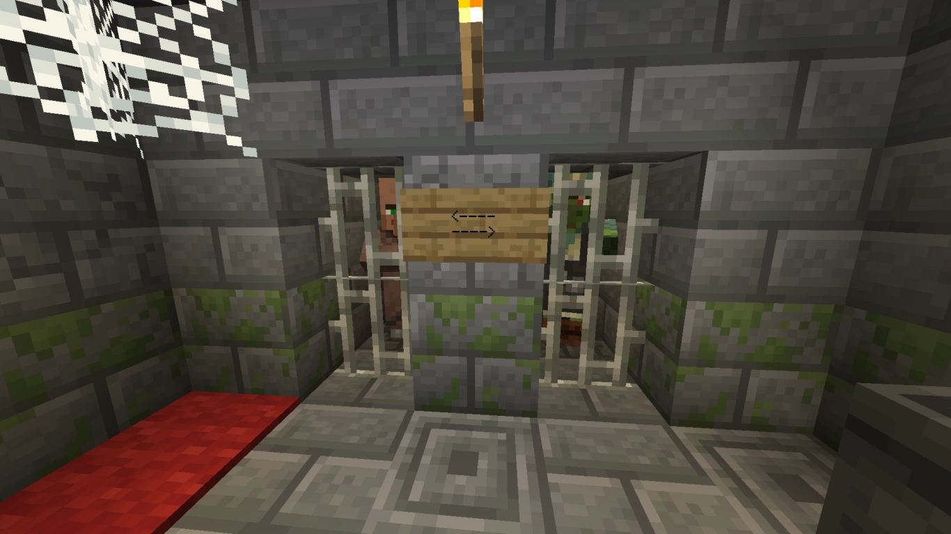Cure zombie villagers faster: Splash Potion of Weakness, golden apple, iron bars, and beds