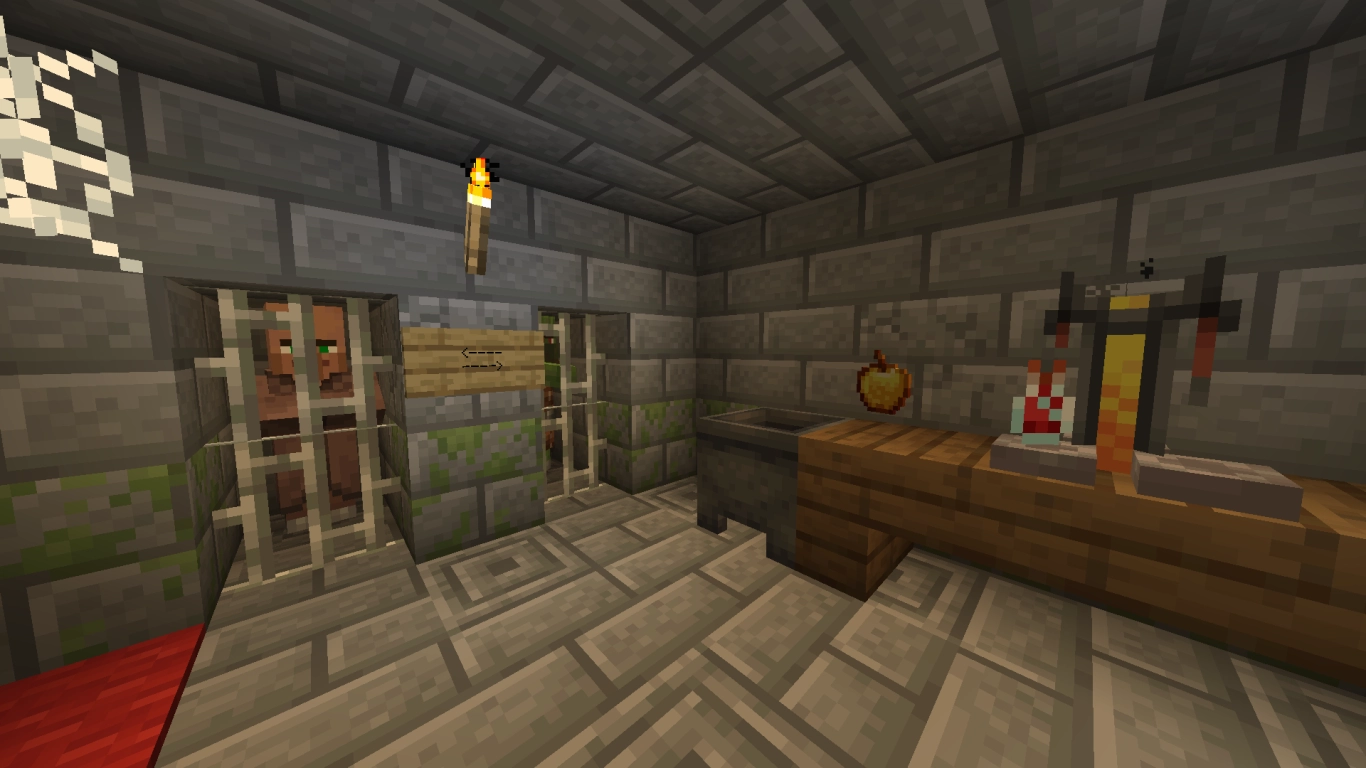 Curing station for Minecraft zombie villagers to secure permanent discounts