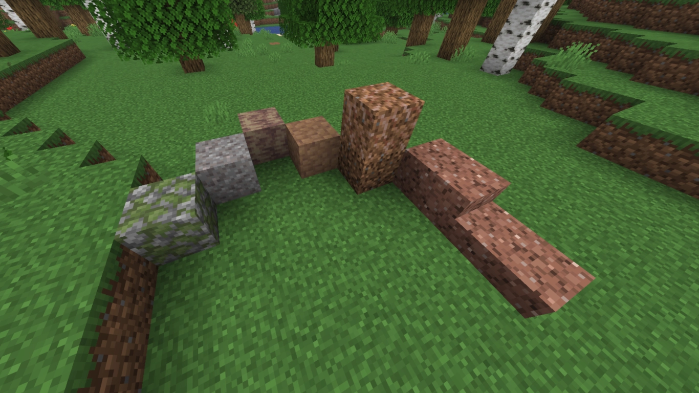 Minecraft color palette and matching materials for paths and trails