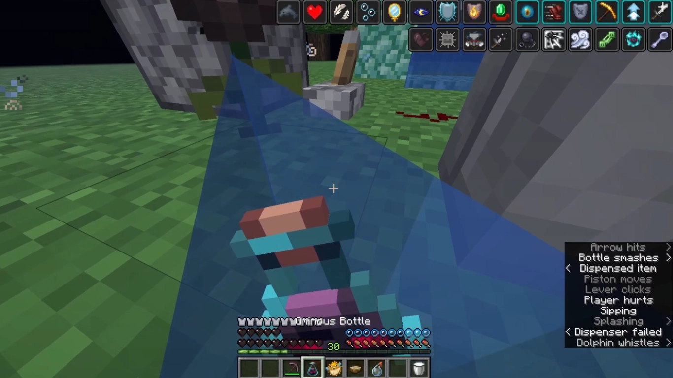 Dispenser setup with potions and spectral arrows for the advancement