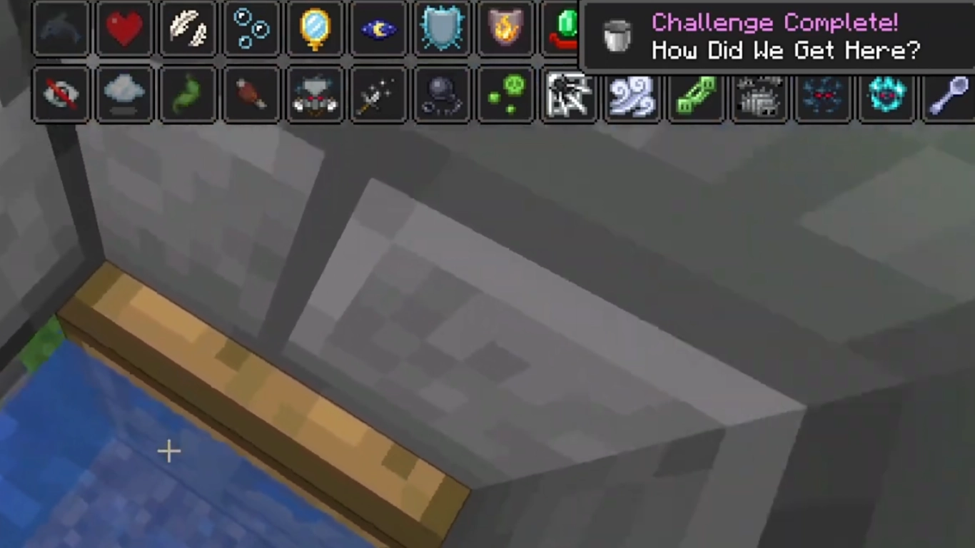 Advancement How Did We Get Here? unlocked in Minecraft