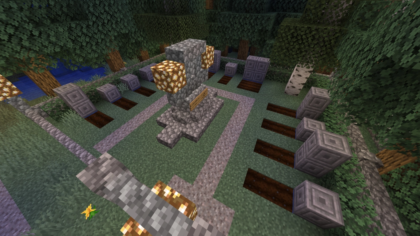 Lore and history in Minecraft through graveyards, battlefields, and monuments