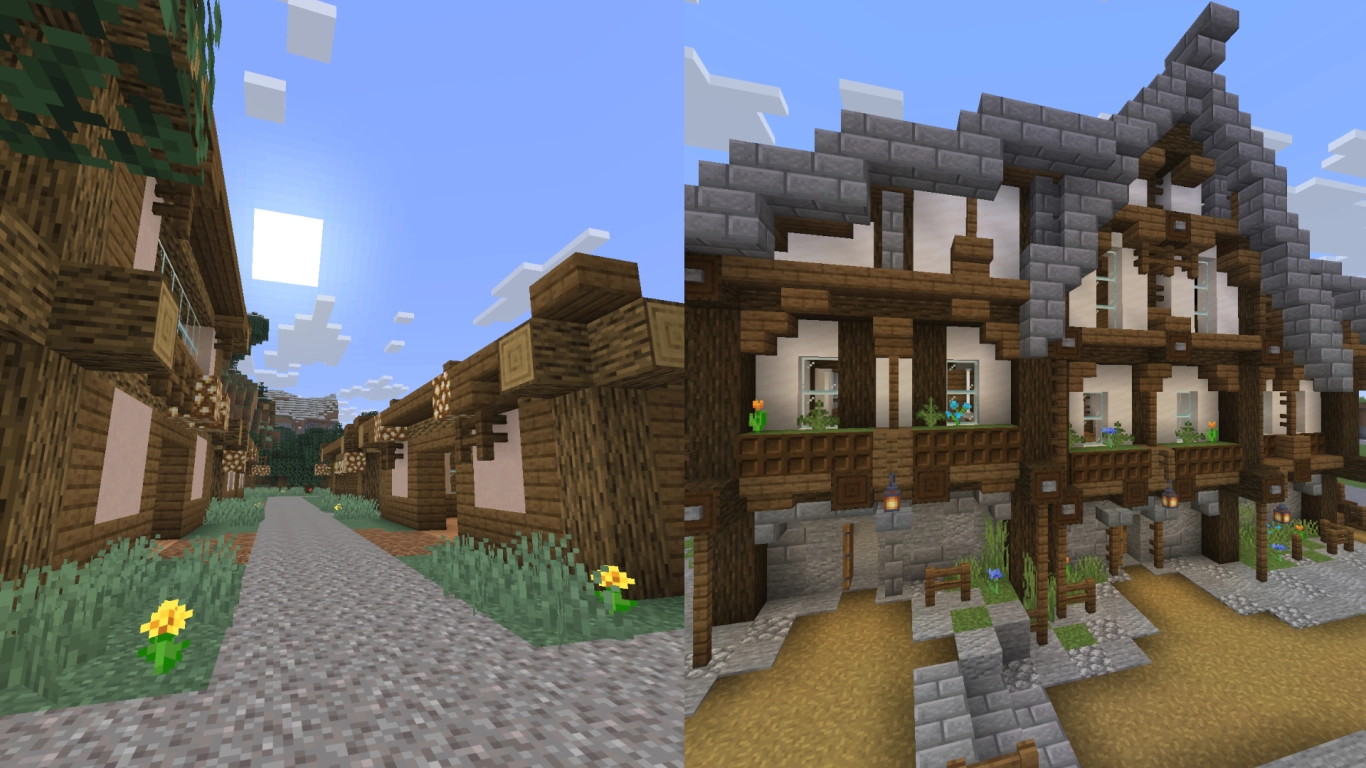 Small Survival builds expanded step by step in Minecraft