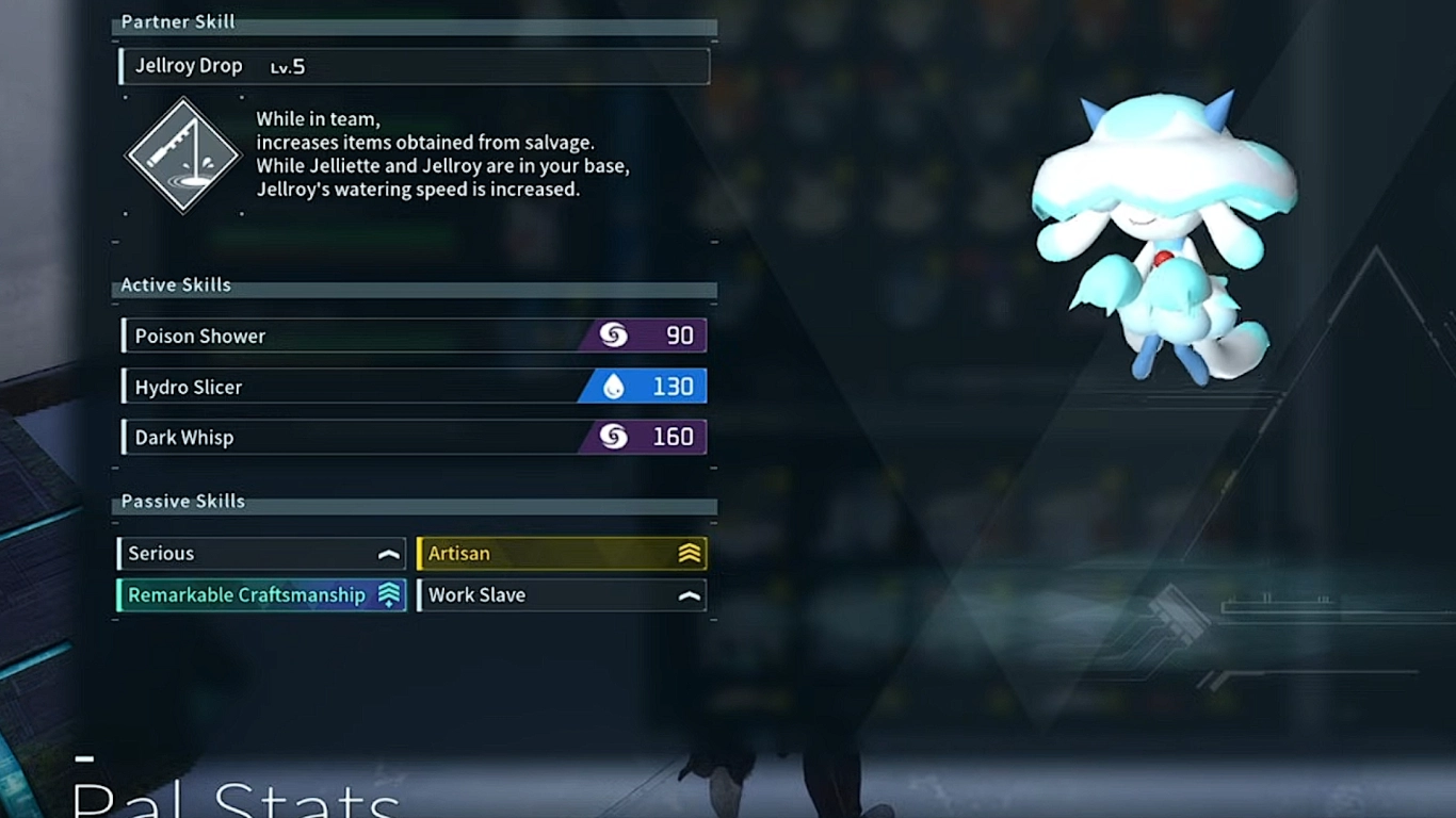 Pals working at a base with passives for higher work speed and stability