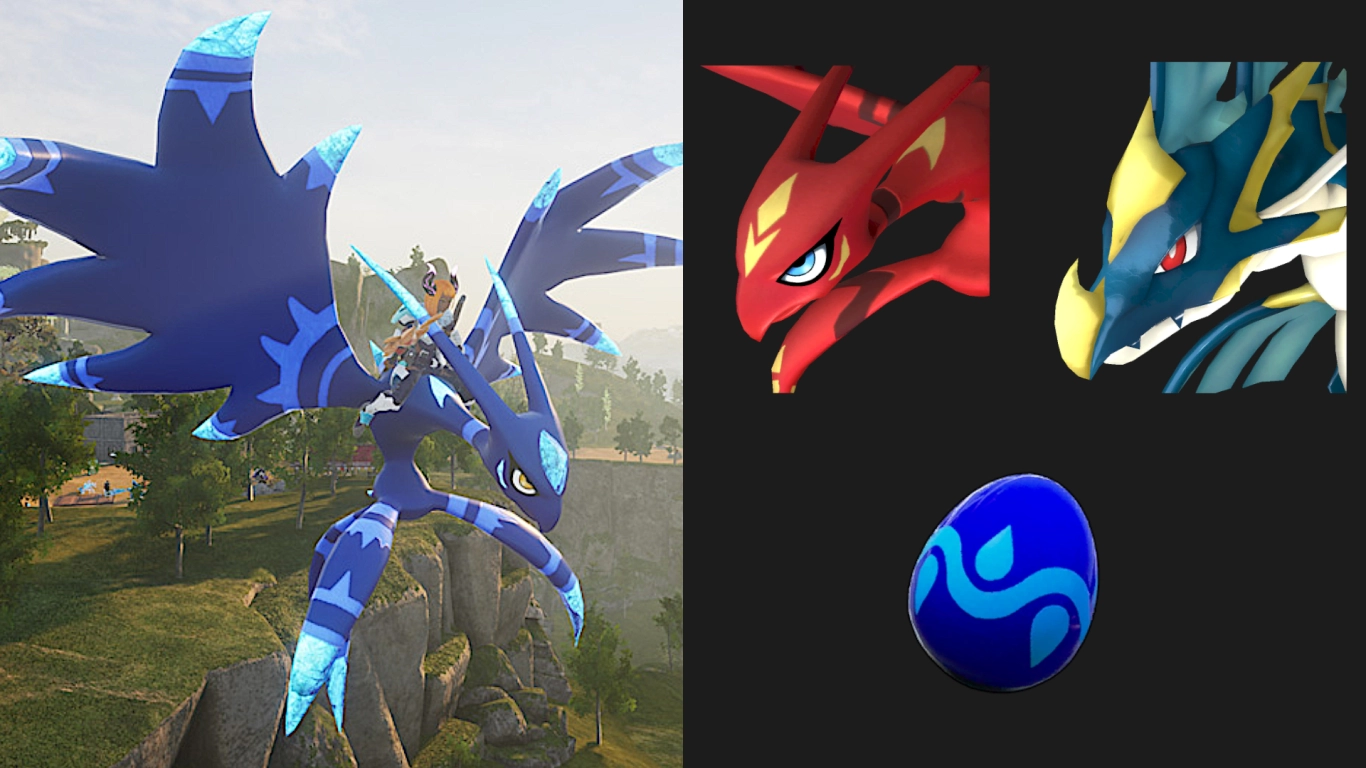 Suzaku Aqua as a flying mount and water damage booster in Palworld