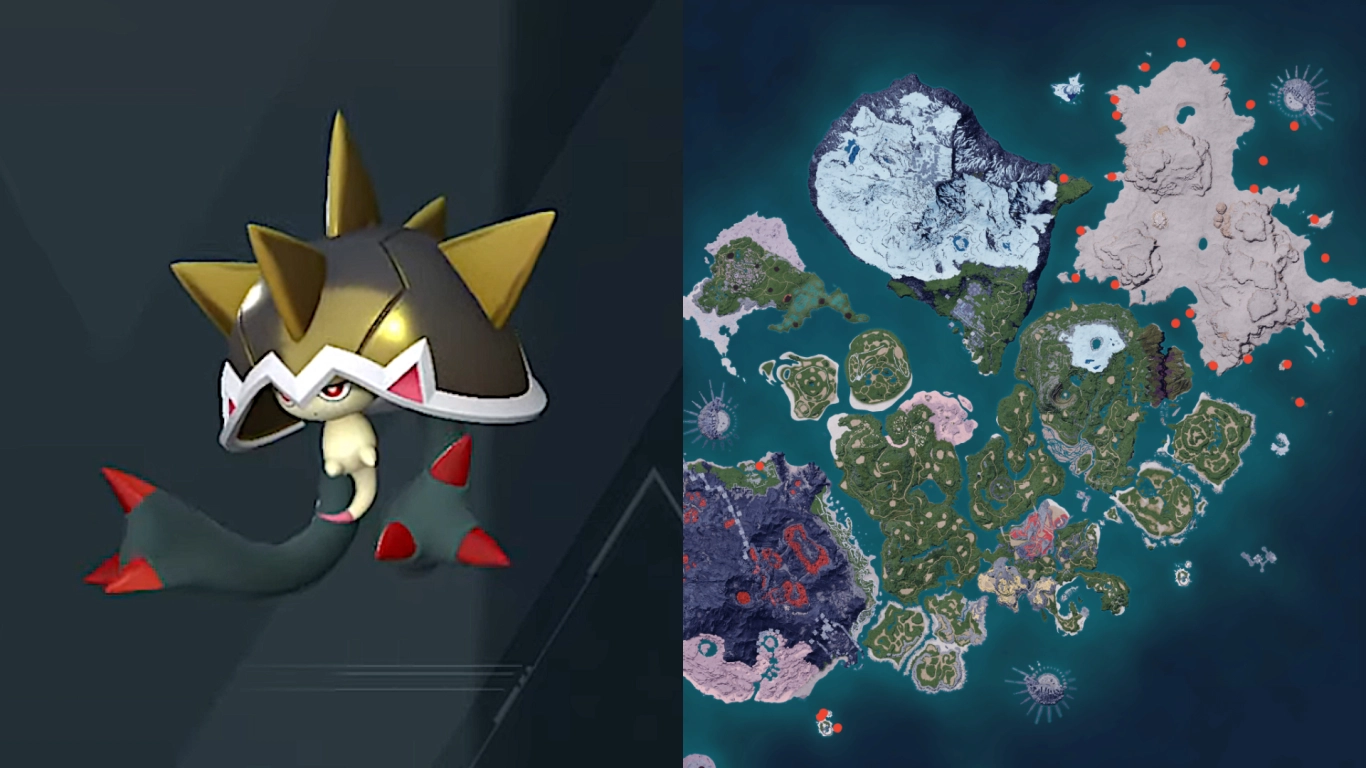 Turtacle Terra from fishing along the coast in Palworld