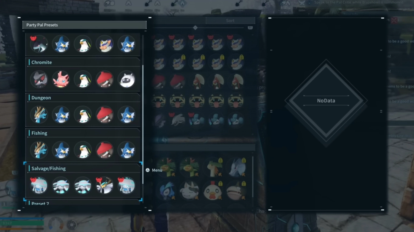 Palworld manage and switch team presets