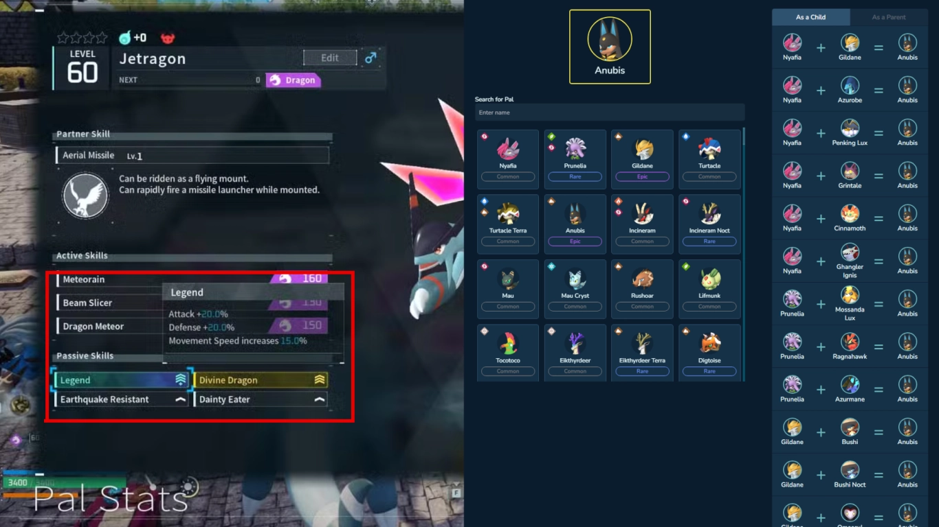 Pal combinations and passive skills in Palworld breeding