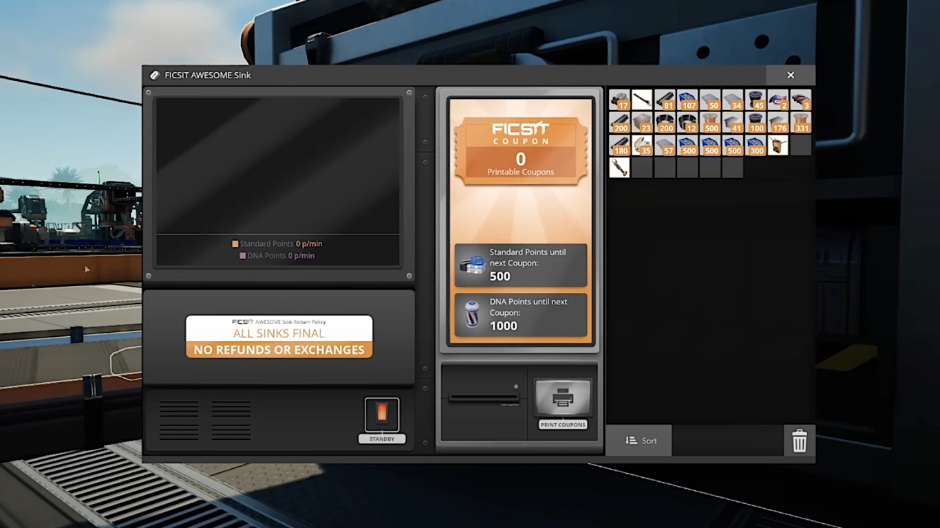 AWESOME Sink points and FICSIT coupon mechanics in Satisfactory