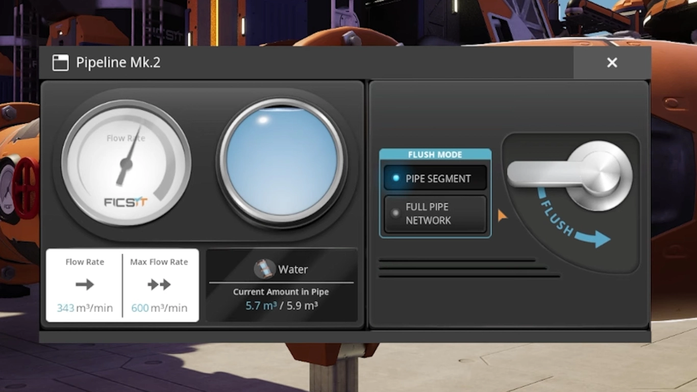 Pipes and pumps in Satisfactory for transporting fluids and gases