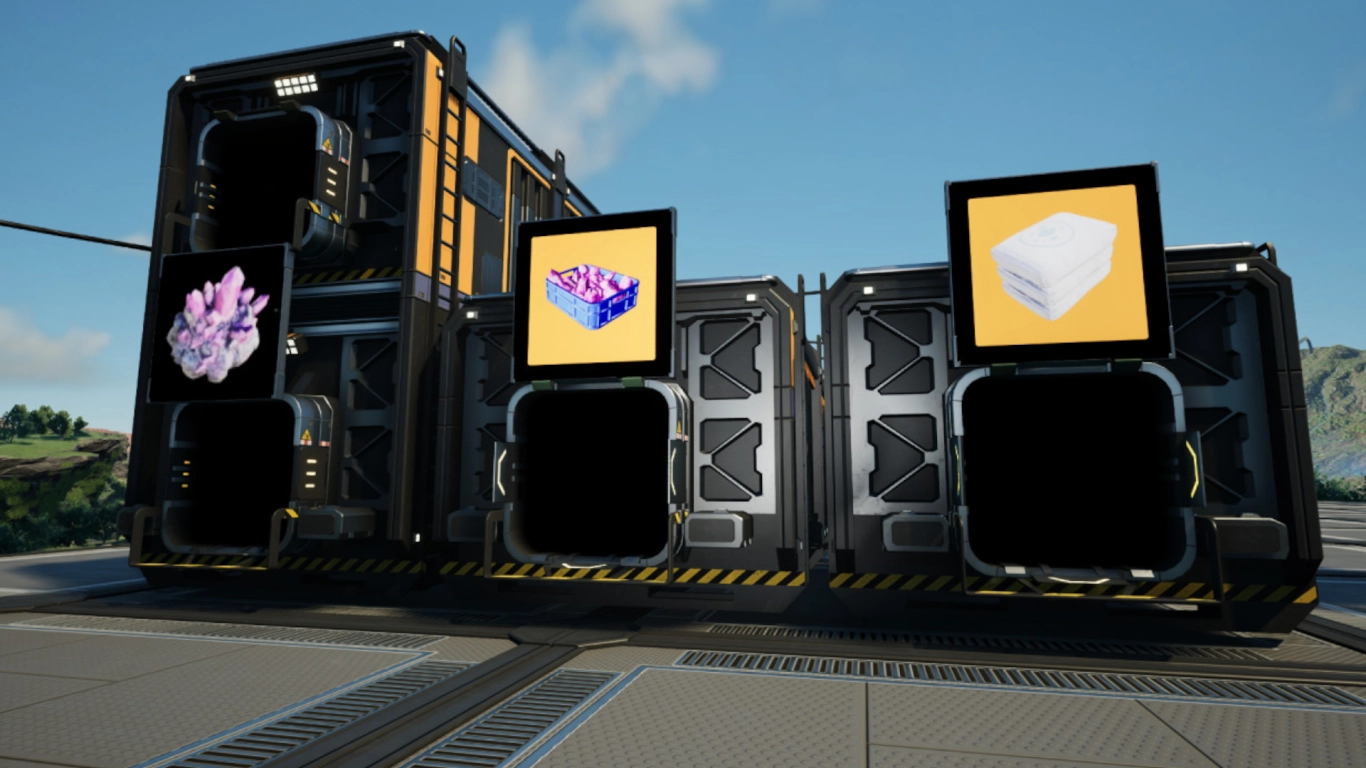 Satisfactory Storage Containers and Industrial Storage Containers at the end of a production line