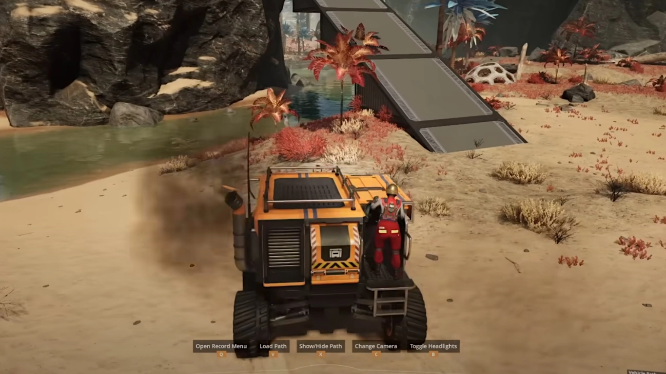 Satisfactory trucks transporting resources between Truck Stations