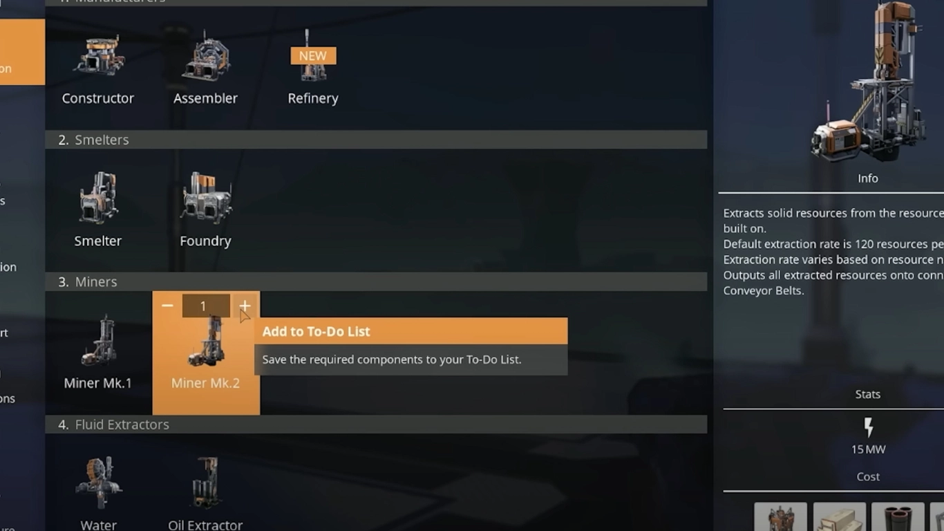 Satisfactory to-do list and notes in-game