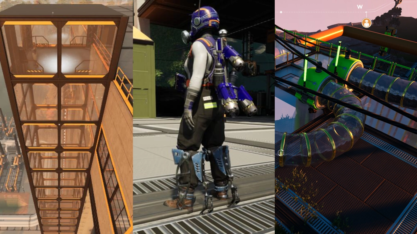 Satisfactory Hypertubes, Jetpack, and equipment for fast player movement