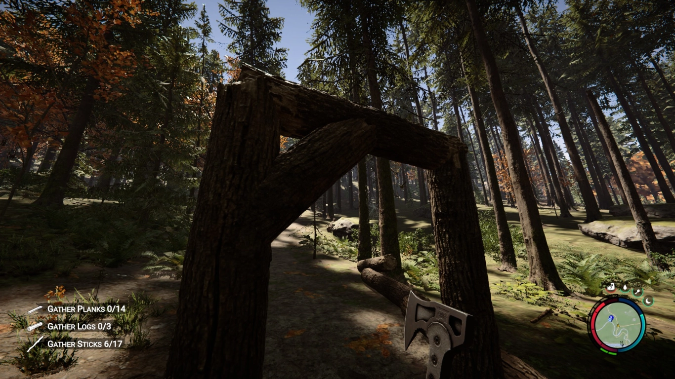 Sons of the Forest base building: crossbeam trick for more freedom of movement and stability