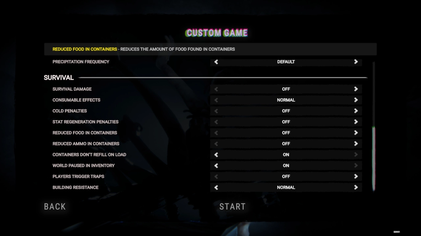 Sons of the Forest survival settings for day length and seasons
