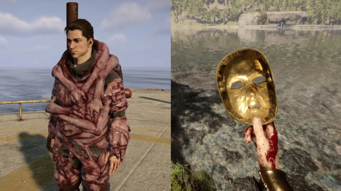Found armor in Sons of the Forest: Creepy and Golden Armor in caves and bunkers