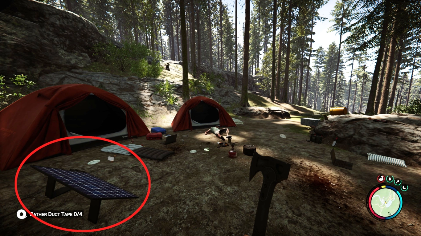 Solar panel locations in Sons of the Forest – camps with blue modules