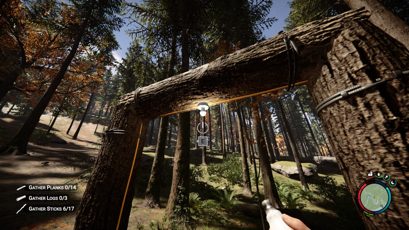 Attach light bulbs to wooden beams – lighting for your base