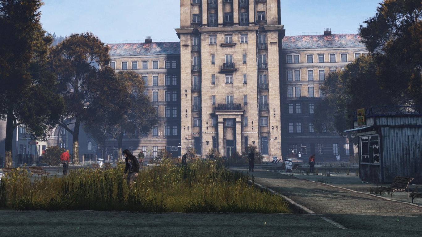 Many zombies in a city